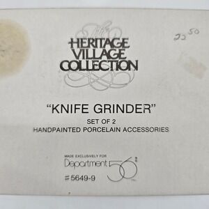 Dept 56 Knife Grinder Heritage Village Collection Accessory Set 5649-9 *